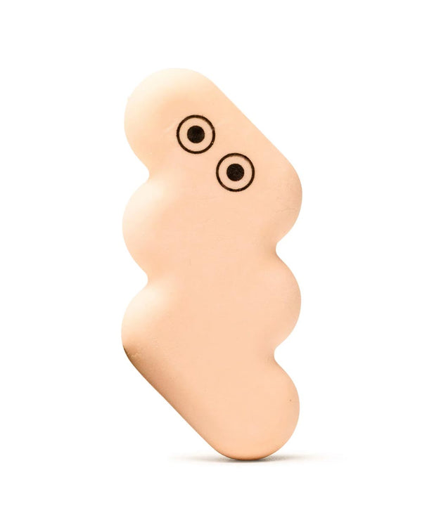 Arhoj Radiergummi Oop! Peach, ein skurriles, wolkenförmiges Radiergummi mit aufgedruckten Augen, ideal für Fehlerkorrekturen. Perfekt für große und kleine Hände.