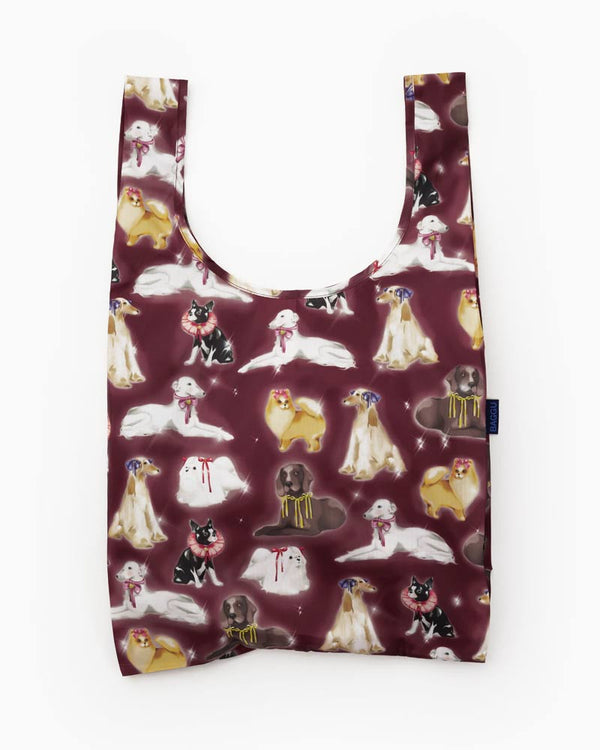 Standard Baggu Einkaufsbeutel Fancy Dogs mit Hunde- und Katzenmuster, aus recyceltem Ripstop-Polyester, faltbar und belastbar, ideal für den Alltag und spontane Einkäufe.