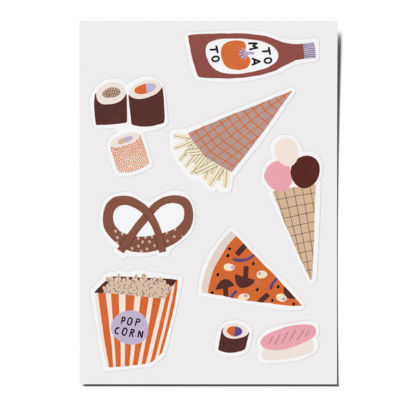 3 Stickerbögen Fastfood by Anna Katharina Jansen