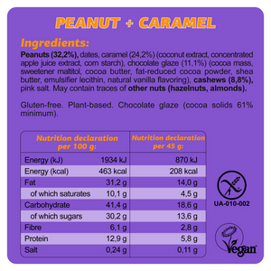 Fizi - Veganer glutenfreier Bar "Erdnuss + Karamell" • 45g