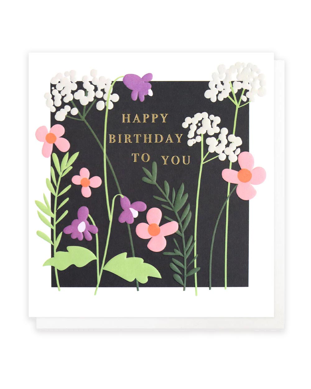 Dark Floral Birthday Klappkarte
