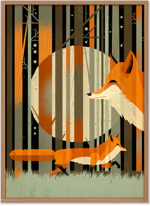 Fox in the night Poster (50 x 70 cm)