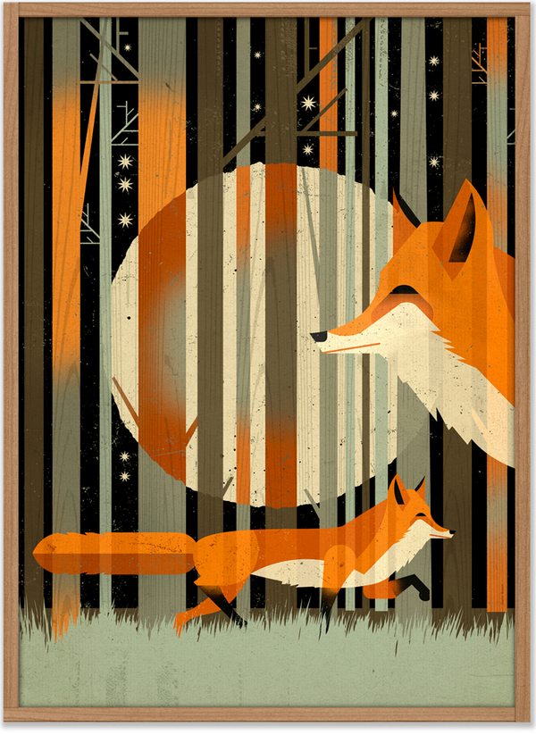 Fox in the night Poster (50 x 70 cm)