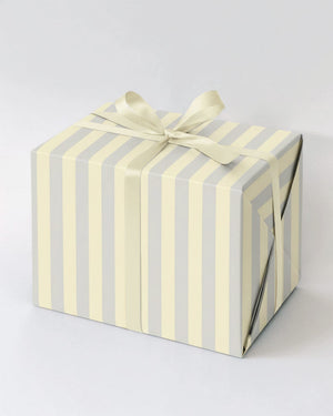 Hellgrau hellgelb Gestreiftes Geschenkpapier (3er Pack)