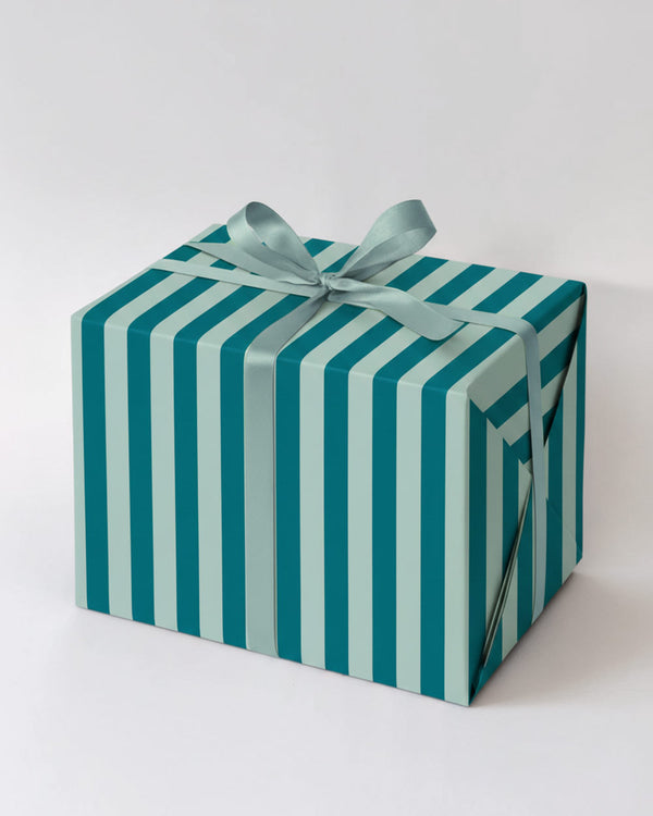 Mint Türkis Gestreiftes Geschenkpapier (3er Pack)