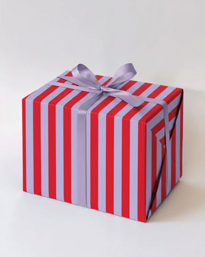 Rot Fliederfarbenes Gestreiftes Geschenkpapier (3er Pack)