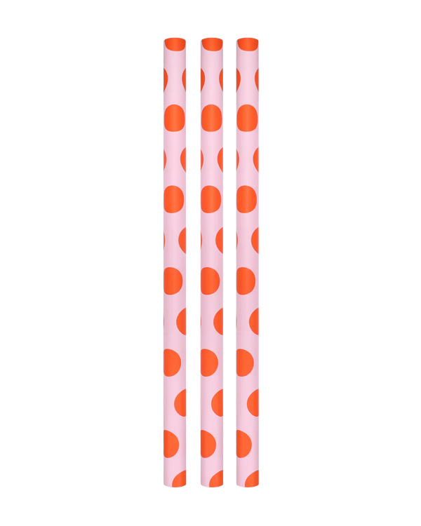 Geschenkpapierrolle Lottie Dottie Pink Blutorange 70x300cm