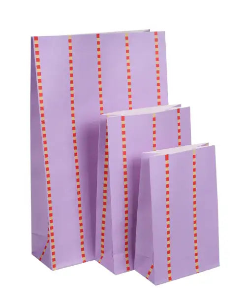Geschenktüte Pyjama Stripes Lily Poppy Red Vanilla mit Boden (5er-Pack)