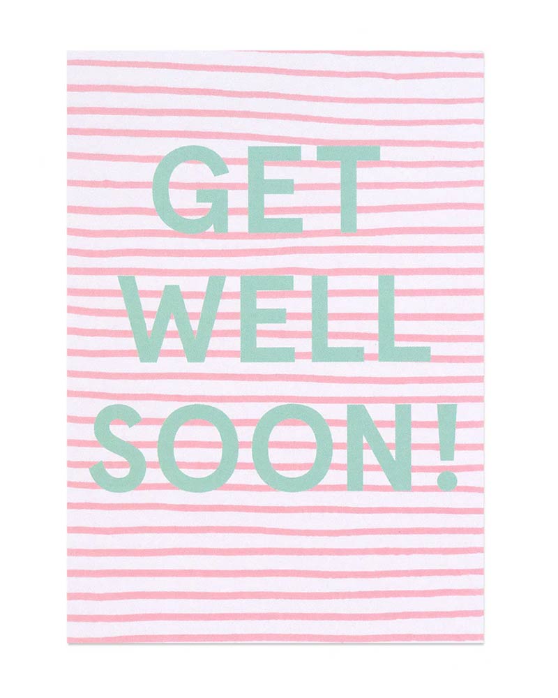 Get well soon Stripes Postkarte