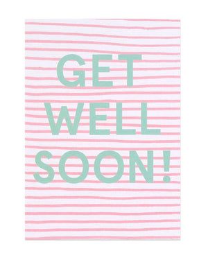 Get well soon Stripes Postkarte