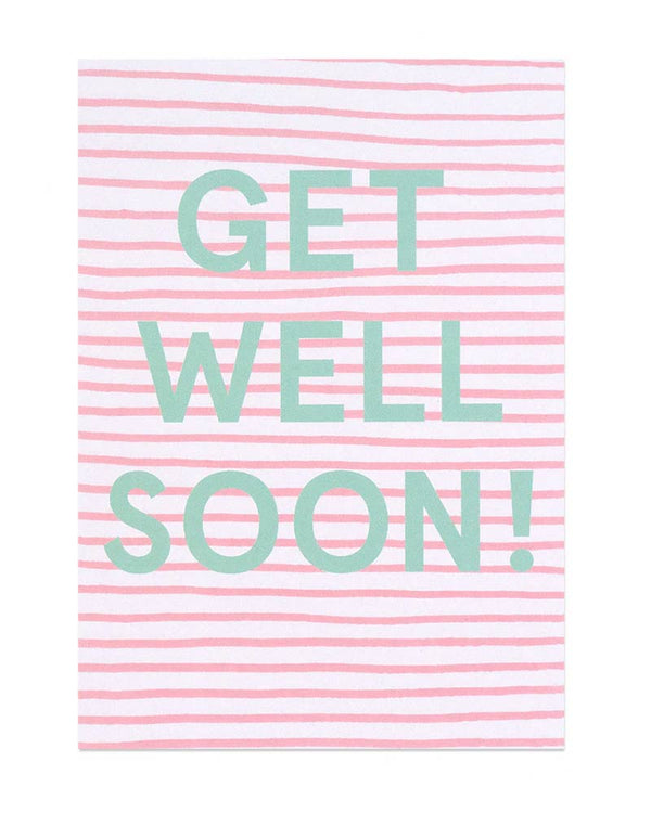 Get well soon Stripes Postkarte