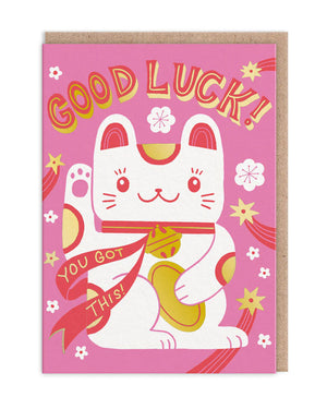 Ohh Deer Lucky Cat Good Luck Klappkarte