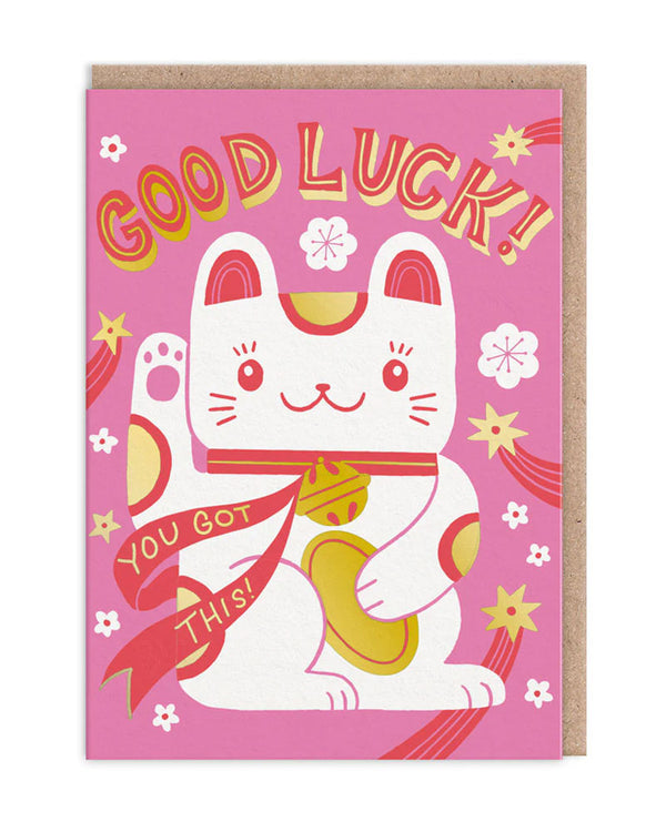 Ohh Deer Lucky Cat Good Luck Klappkarte