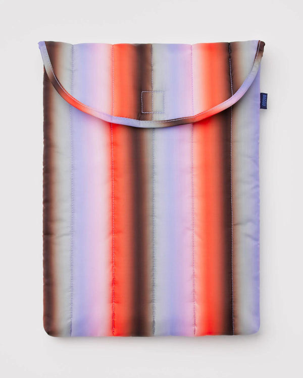 Baggu Puffy Laptop Sleeve 16" Gradient Stripe Poppy & Lilac