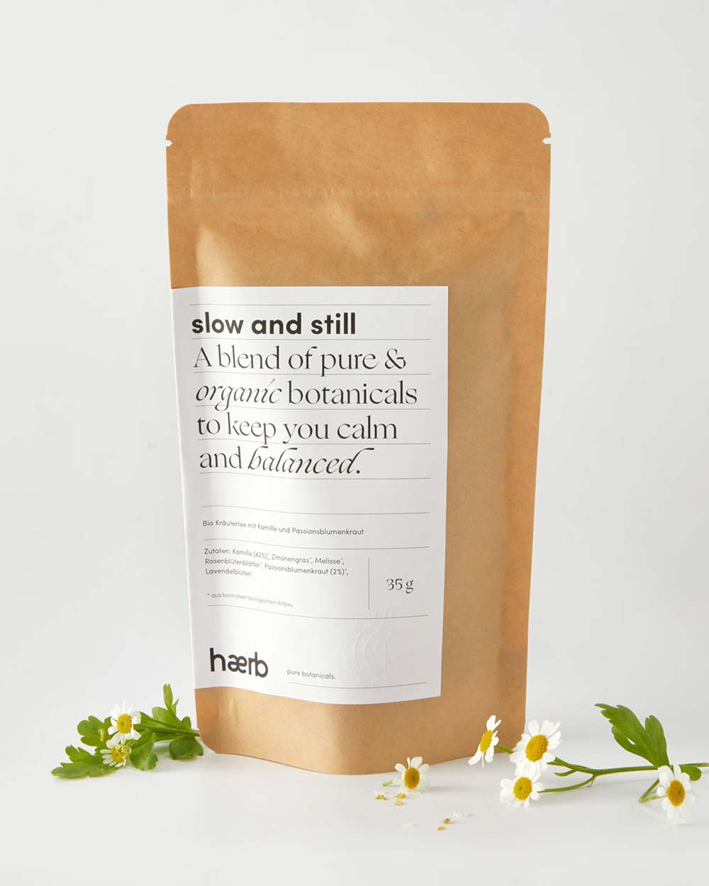 Haerb Bio Teemischung "Slow & Still" - Kamille und Passionsblumenkraut