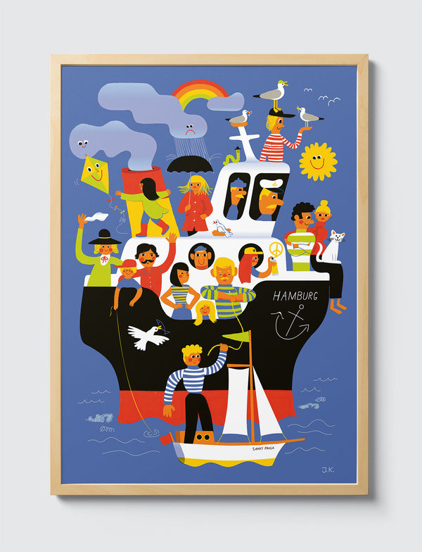 Hamburg Wimmelschiff Poster 50x70cm