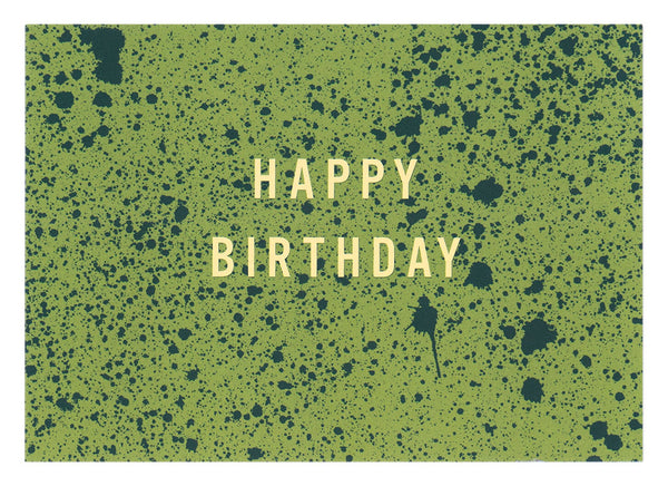 Happy Birthday Sprenkel Grün Postkarte