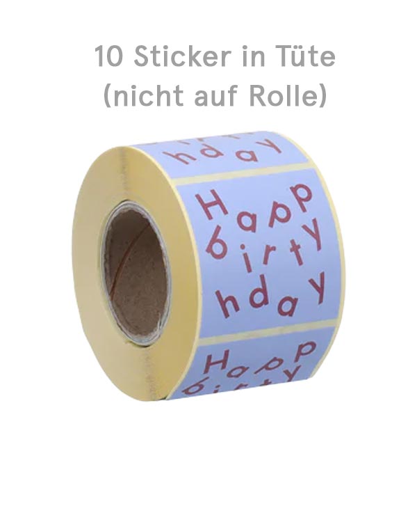Aufkleber Happy Birthday Ice Blue Bordeaux (10 Stk.)