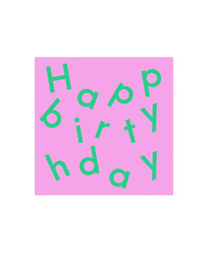 Aufkleber Happy Birthday Pink Green (10 Stk.)