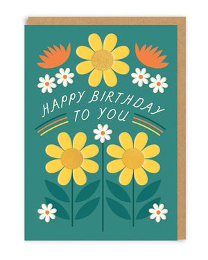 Happy Birthday To You Floral Klappkarte