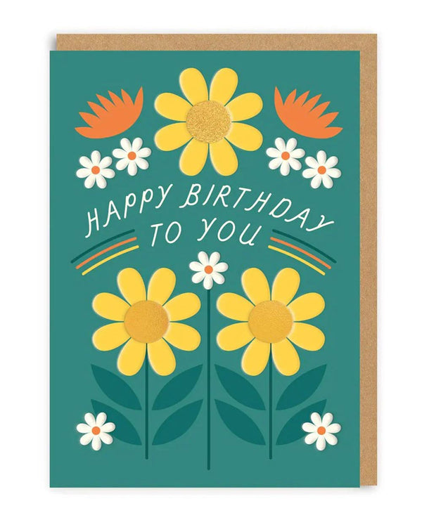 Happy Birthday To You Floral Klappkarte