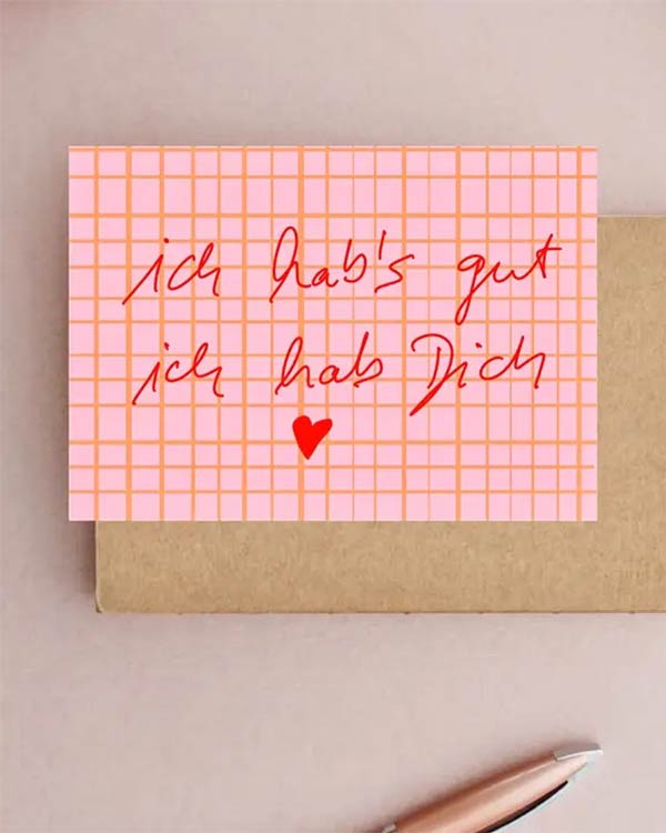 „Ich hab's gut ich hab dich“ Postkarte