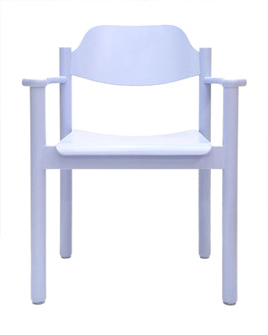 Stuhl 24 / Hellblauer Stuhl mit Armlehne