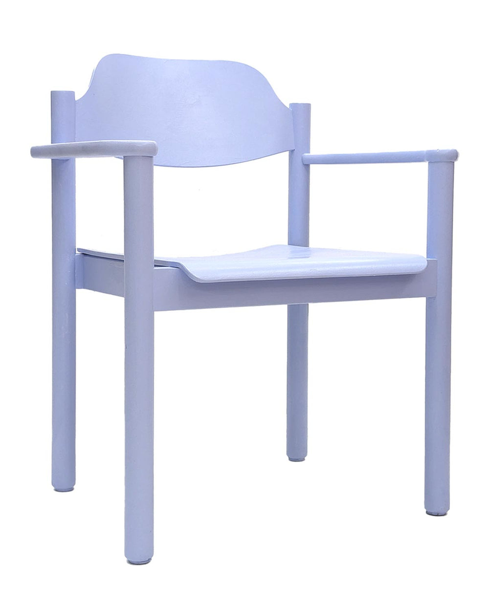 Stuhl 24 / Hellblauer Stuhl mit Armlehne