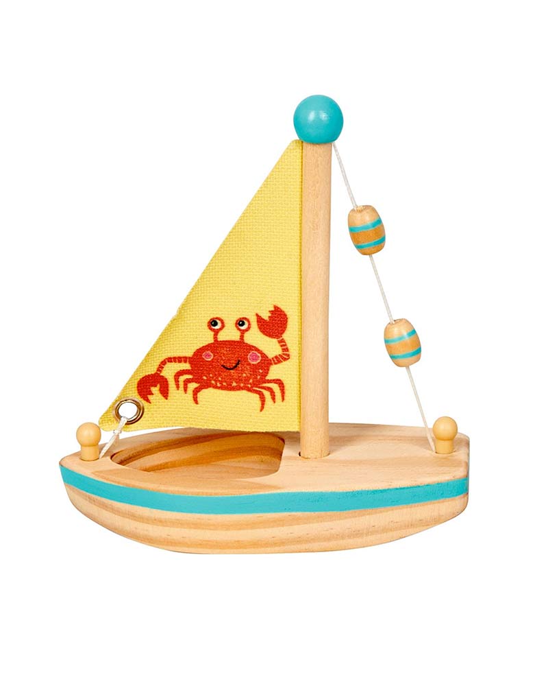 Kleines Holzsegelboot - Krabbe