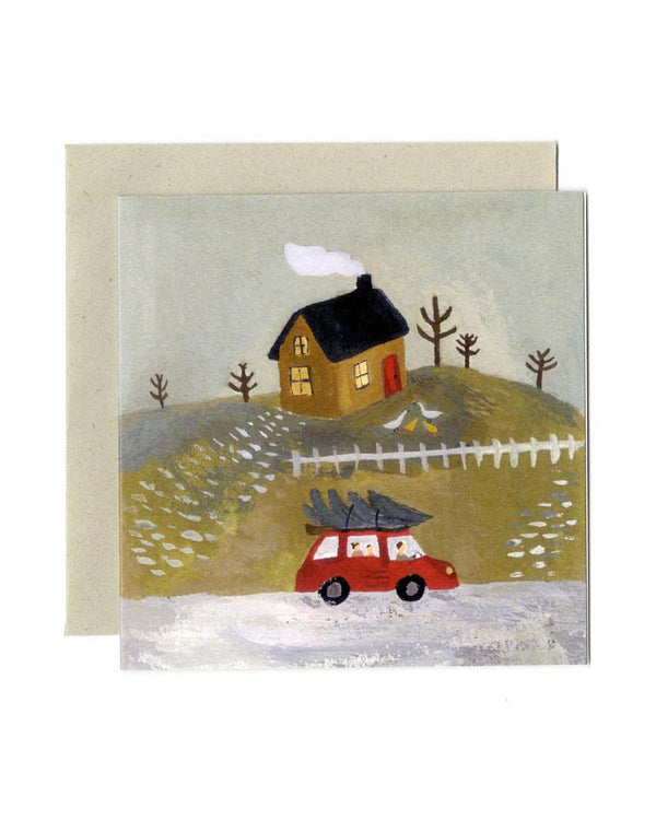 Bringing Home The Tree Home Klappkarte