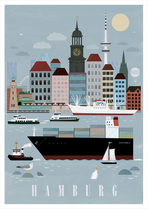 Hamburg City Postkarte