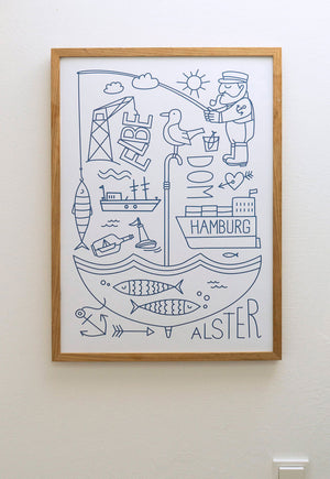 Hamburg Elbe Alster Poster
