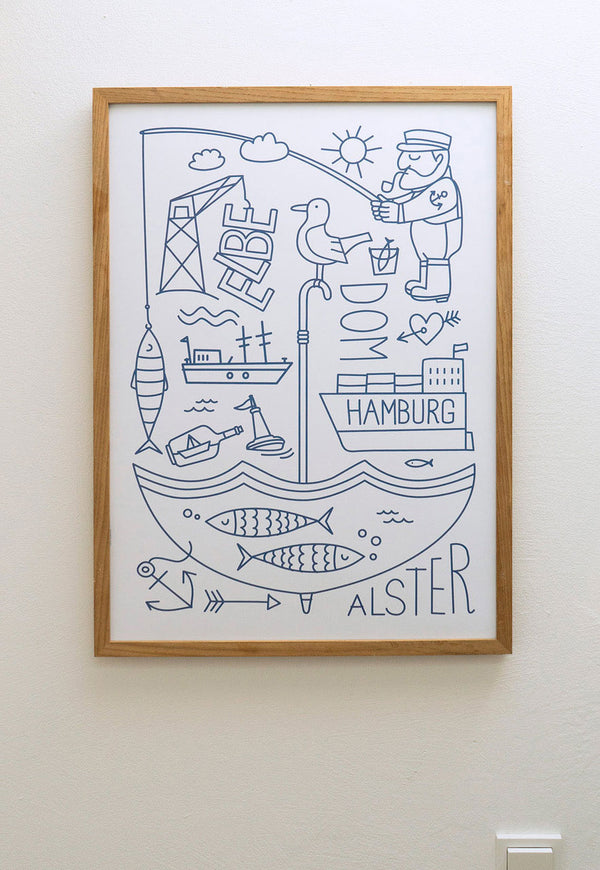 Hamburg Elbe Alster Poster