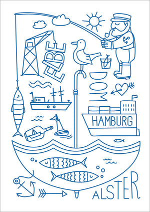 Hamburg Elbe Alster Poster