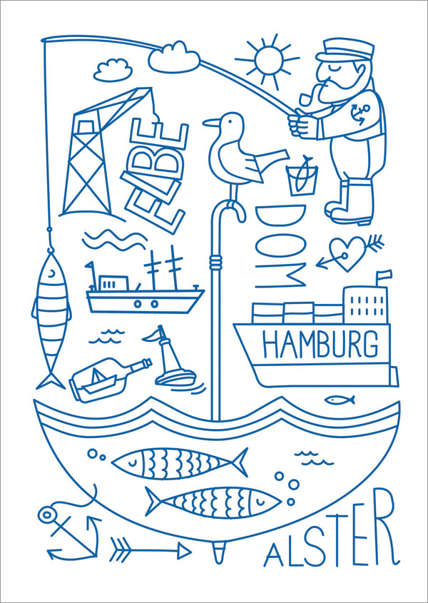Hamburg Elbe Alster Poster