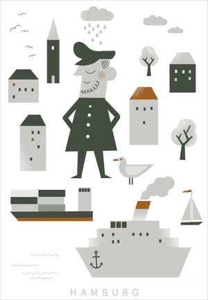 Hamburg Kapitän & Möwe 2 Print