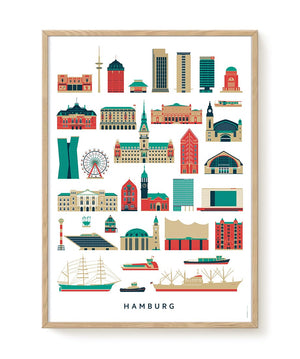 Hamburg Sehenswürdigkeiten Poster