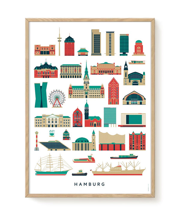 Hamburg Sehenswürdigkeiten Poster