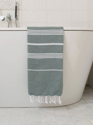 Hamamtuch Pine Green White
