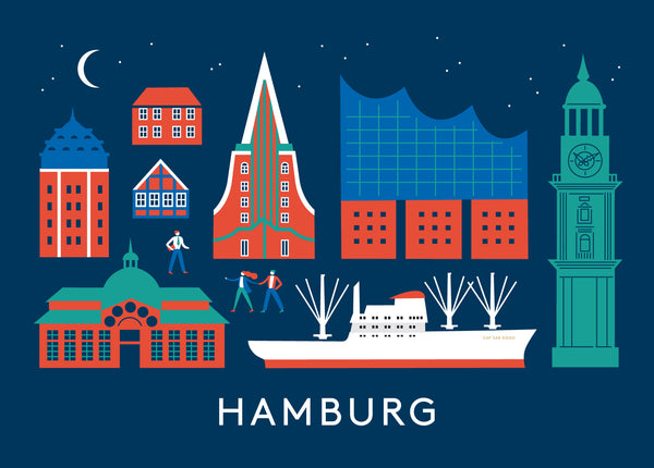 Rund um Hamburg Postkarte