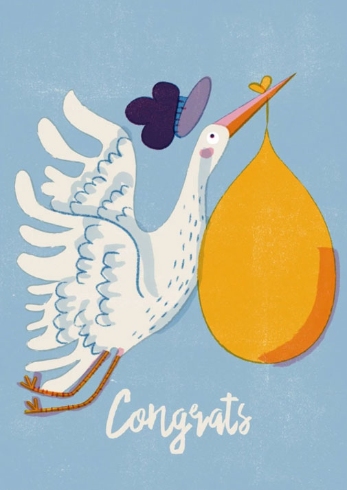 Congrats Stork Postkarte