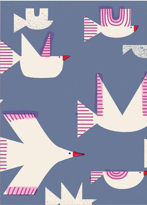 Postkarte Birds mit geometrischen Vögeln, illustriert von Barbara Dziadosz. Gedruckt auf ungestrichenem 300g/qm Offsetpapier im Din A6 Format.