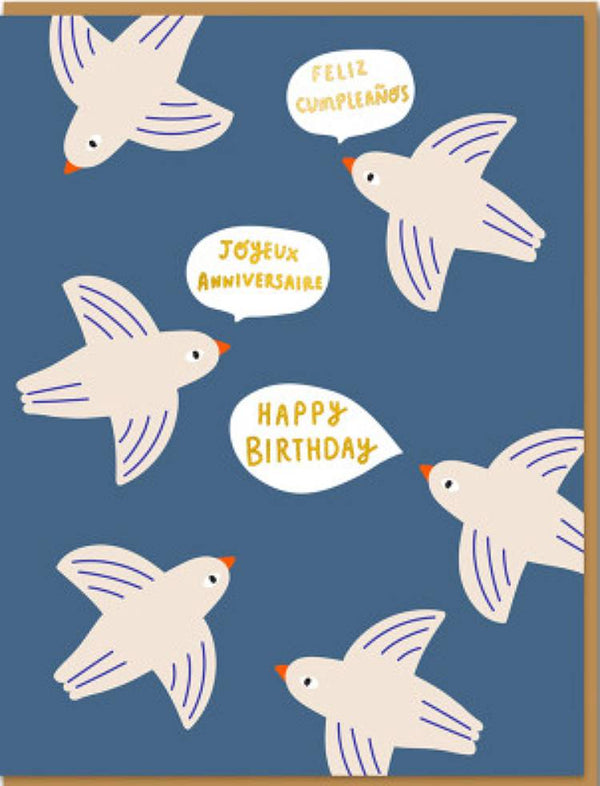 Aless Baylis Birds Birthday Greeting Klappkarte