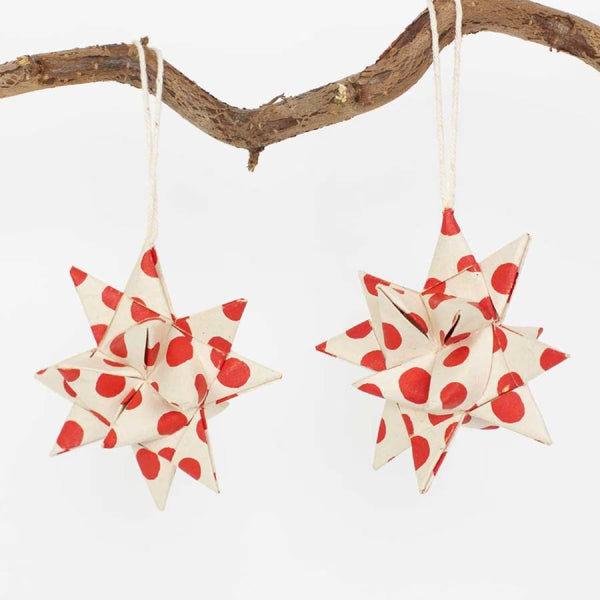 Swedish Star Weihnachtsbaumanhänger White Red (2er-Pack)