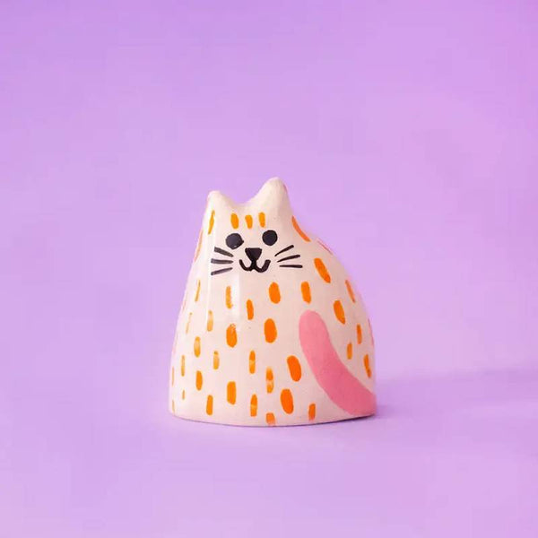 Keramik-Skulptur Katzenbaby Orange