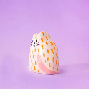 Keramik-Skulptur Katzenbaby Orange