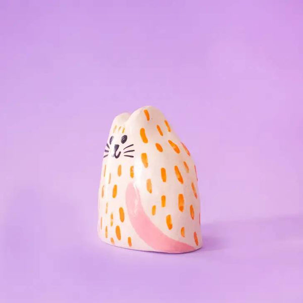 Keramik-Skulptur Katzenbaby Orange