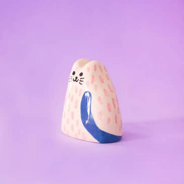 Keramik-Skulptur Katzenbaby Pink