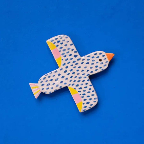 Keramik-Vogel Deep Blue