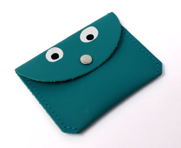 Googly Eye Mini Money Coin Purse Turquoise